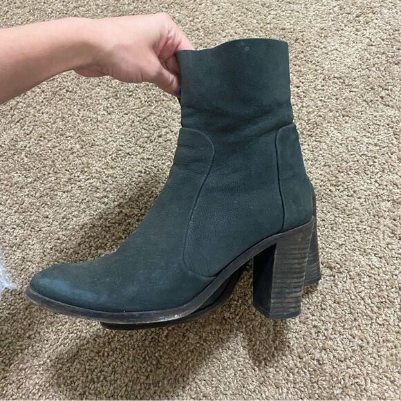 FREE PEOPLE Suede Green Heel Ankle Boots size 39 US 8.5 - Picture 8 of 10
